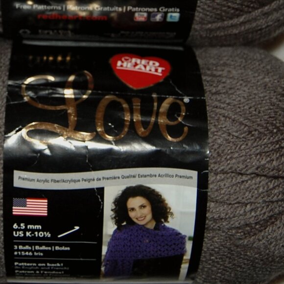 Same Dye Lot of 2, Red Heart with Love Yarn, Pewter Gray - Picture 4 of 4